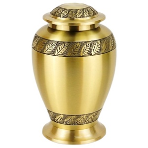Crtion d'urn classique en métal solide pour adulte, Tri Band gravée en argent pour ceintures naturelles, Service commémoratif, souvenir assorti - Product Image 3