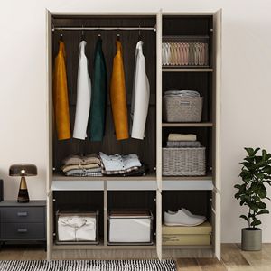 Archiviazione per armadio in legno a 6 porte ispirata alla natura per camera da letto - Product Image 2