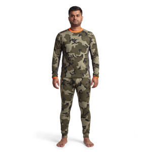Ensemble de sous-vêtements thermiques de compression en laine mérinos lourde pour homme, motif camouflage, pour la chasse - OEM - Product Image 1