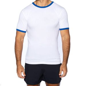 T-shirt Ringer Homme Grande Taille Respirant Séchage Rapide Couleur Unie Col Rond Manches Courtes Tendance 2026 Prix Abordable - Product Image 1