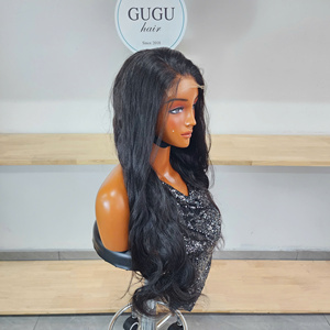Pelucas de cabello humano Remy sin pegamento con encaje frontal, rizadas y afro, estilo Birmano, para cortar y adaptar, para mujeres negras. - Product Image 2
