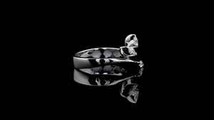 Bague en or blanc avec diamant de laboratoire de taille marquise, style ouvert |   Bague minimaliste pour tous les jours et le bureau - Product Image 3