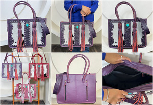 Bolso Tote de Cuero Vacuno Grabado a Mano para Mujer, Nueva Tendencia 2026, con Compartimento Oculto para Portación, Gran Capacidad, Bandolera y Bolso de Hombro - Product Image 3