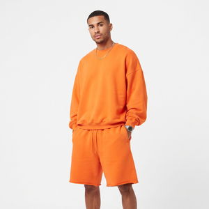 Ensemble de survêtement baggy pour homme, col rond, coupe ample, décontracté, deux pièces, épaules tombantes, 530 GSM, pour l'hiver, tenue de sport - Product Image 6