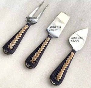 Premium Quality Stainless Steel <b>Cheese</b> <b>Knife</b> <b>Set</b> With Resin Stiped Handle Latest <b>Cheese</b> Fork Spreader <b>Cheese</b> Cutlery Tableware - Product Image 3