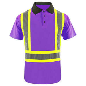 Polo de sécurité en polyester personnalisable avec bandes réfléchissantes HCSP, jaune sécurité, T-shirt polo réfléchissant - Product Image 5