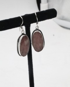 Natural Agate <b>Hoop</b> Earrings with German <b>Silver</b> – Handmade Gemstone <b>Hoop</b> Jewelry for Women - Product Image 2