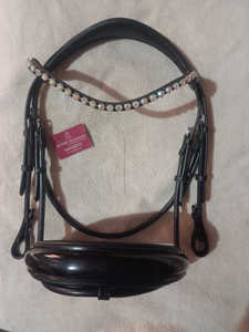 Bride de cheval en cuir de qualité supérieure de haute qualité couture élégante bande de front en cristal Logo personnalisé Excellent équipement d'équitation équestre - Product Image 4