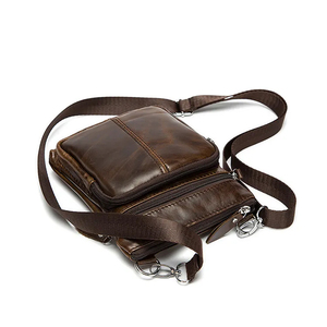 Leather <b>Messenger</b> <b>Bag</b> Zipper Closure Crossbody Shoulder <b>Bag</b> Men <b>Women</b> Daily Use All Seasons Lightweight - Product Image 1