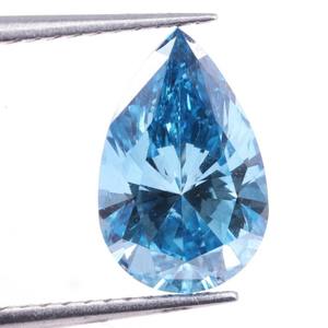 เพชรทรงลูกแพร์สีฟ้าแฟนซี 1.00 กะรัต เพาะเลี้ยงในห้องปฏิบัติการ สำหรับทำต่างหู ได้รับการรับรองจาก IGI มีเพชรเม็ดเดี่ยวทุกขนาดให้เลือก - Product Image 5