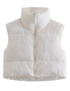 <b>Women</b> <b>Sleeveless</b> Puffer Vest Wholesale Warm Insulated Winter Outerwear Custom Printed OEM Apparel Supplier - Product Image 5