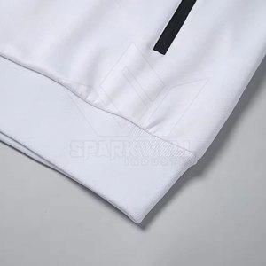 Men White Tracksuit Full Sleeve Zipper Front Pocket Sporty Style Breathable Polyester Regular Fit Spring Wear - Product Image 4