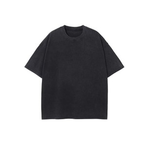 Camiseta de Cuello Alto de Manga Corta Azul Rey para Hombre, 100% Algodón, Secado Rápido, Corte Holgado, Tejido de Punto Sólido Formal - Product Image 4