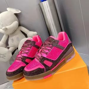 Zapatos Casuales de Cuero Genuino de Diseño de Lujo, Zapatos Deportivos con Cordones y Cristales de Diamantes que Aumentan la Altura, Moda de Alta Calidad - Product Image 3