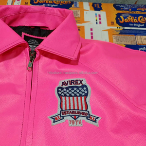 เสื้อแจ็คเก็ตหนัง AVIREX สำหรับผู้ชาย คุณภาพสูง รุ่นสลิม Avirex USA Edition แจ็คเก็ตบอมเบอร์หนังสไตล์อเมริกัน สีเขียวมะกอก ผ้าแคนวาส-ผลิตโดยแบรนด์ Manufactu - Product Image 6