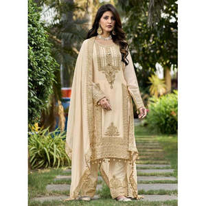 Magnifique ensemble de vêtements de fête indien et pakistanais, haut, pantalon palazzo et dupatta - Product Image 1
