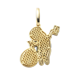 Pendentif en diamant de laboratoire à l'effigie d'un personnage de dessin animé, or 14 carats, design sac d'argent, collier de bijoux hip-hop - Product Image 6
