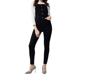 Mono vaquero corto de moda al por mayor para mujer, elegante, de mezclilla, con tirantes, talla personalizada, material de elastano/poliéster, para verano. - Product Image 6