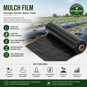 Factory Supply Agricultural Silver Black Reflective <b>Plastic</b> Mulch Film Roll Reflective Film for Agricultural Use - Product Image 1
