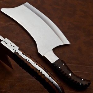 Cuchillo de carnicero de acero inoxidable pulido alto hecho a mano personalizado, cuchillo de carnicero con Funda de cuero - Product Image 5