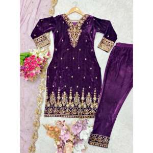 Ensembles pour femmes de créateurs - Haut brodé avec travail de sequins et dupatta pour les occasions de fête - Product Image 5