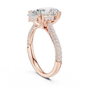 Anillo de Compromiso Aries Jewel para Mujer, Oro Sólido de 14K, Corte Esmeralda, Diamante Cultivado en Laboratorio, Engaste Pavé, Clásico, Certificado IGI, de Lujo - Product Image 5