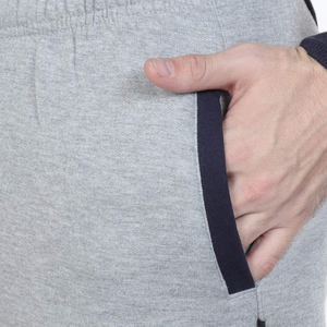 Survêtement gris pour homme, manches longues, fermeture éclair, col montant, couleur unie, polyester et coton respirant, vêtement d'automne - Product Image 6