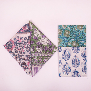 Wholesale Cotton Block Print Bandana 21X21 Inches Soft Fabric Custom Printed <b>Scarf</b> Manufacturer and Exporter - Product Image 2