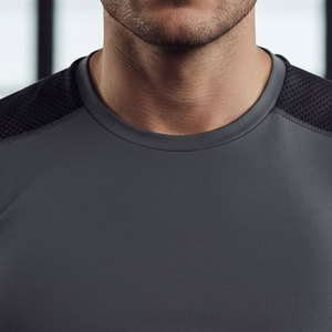Camiseta ligera para hombre, transpirable, de manga corta, para entrenamiento físico, ejercicio y ropa deportiva diaria. - Product Image 5