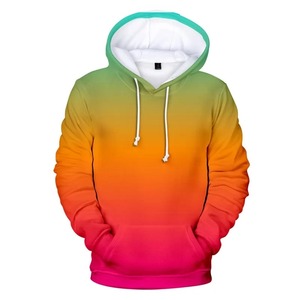 Men's Gradient Color Hooded Sweatshirt Regular Fit Casual Spring Wear 100% Polyester Knitted Breathable Pocket Design 2027 - Product Image 1