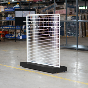 Adjustable <b>Wire</b> Back Center Island <b>Rack</b> | Heavy Duty LED Lit Modern Freestanding Convenience Store <b>Shelves</b> OEM - Product Image 4