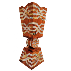 กระถางธูปบาคูร์ทำจากไม้งานฝีมือระดับพรีเมี่ยมพร้อมมุกแกะสลัก2025ไม้วอลนัทเคลือบเงาสำหรับเดือนรอมฎอนและของตกแต่งบ้าน - Product Image 3