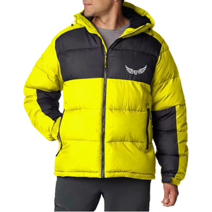 Chaqueta con Capucha para Hombre, Color Verde Oliva y Negro, Resistente al Viento, con Logotipo Bordado, Abrigo Informal de Invierno - Product Image 2