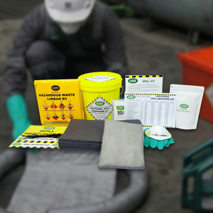 ชุดดูดซับสารเคมีรั่วไหลอเนกประสงค์ 10 ลิตร พร้อมถังแบบพกพา สำหรับควบคุมการรั่วไหลของน้ำมัน สารเคมี และของเหลว ใช้ในอุตสาหกรรม - Product Image 1