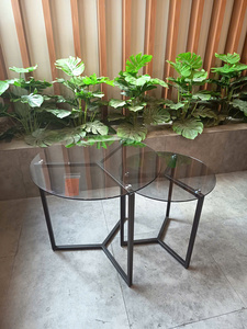 Mesa de Centro Moderna con Superficie de Vidrio Templado y Estructura Metálica KTS-250429-02 - Product Image 3