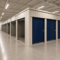Casier de stockage individuel bleu à porte enroulable en acier, unité de stockage modulaire moderne robuste pour entrepôt