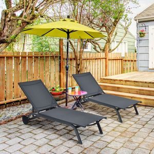 Adjustable 6-Position Outdoor Patio <b>Recliner</b> <b>Chair</b> <b>Fabric</b> for Comfortable Seating - Product Image 2