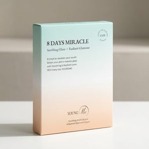 มาส์กหน้าแผ่นยี่ห้อ Youngme 8 Days Miracle 8 ชิ้น สูตรอ่อนโยน ปราศจากน้ำหอม ขนาดจัมโบ้ สำหรับครอบครัว สารสกัดจากว่านหางจระเข้และใบบัวบก เหมาะสำหรับทุกสภาพผิว - Product Image 1