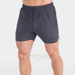 Pantalones Cortos Deportivos Personalizados con Estampado, Cintura Media, Antiarrugas, de Lona y Malla para Hombre, Suministro al por Mayor - Product Image 1