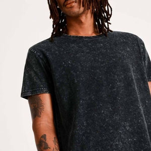 Camiseta con estilo de lavado ácido y efecto retro, tela de algodón transpirable, corte holgado, ideal para conjuntos de verano. - Product Image 5