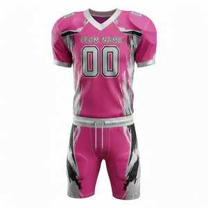 ชุดยูนิฟอร์มอเมริกันฟุตบอลแบบกำหนดเองพร้อมกางเกงขาสั้น ตำแหน่งโลโก้ด้านหน้า ผลิตจากโพลีเอสเตอร์ 100% ป้องกันแบคทีเรีย แห้งเร็ว ใช้ได้ทุกฤดู - Product Image 3