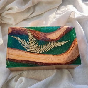 Jewelry Box <b>Memory</b> Box Wooden Box for women Epoxy keepsake box Boho decor for <b>gift</b> Wooden <b>memory</b> box Handmade Jewelry Organizer - Product Image 4