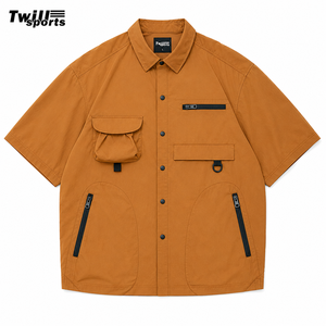 2025 Unisex Heavy Weight Polyester/Cotton Short Sleeve Tuxedo <b>Shirts</b> High Fashion TWILL Fabric Custom Collar Casual Breathable - Product Image 1