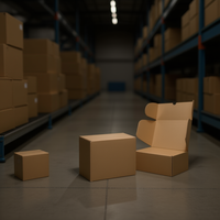 Boîtes en carton ondulé rectangulaires auto-érectables recyclables 228x151x96mm, lot de 5, modèle 423167, pour exposition commerciale et promotion alimentaire