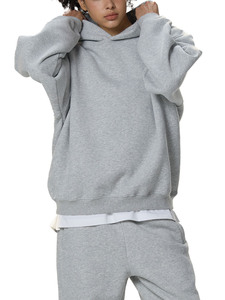 Sudadera con Capucha Gris Extra Grande Unisex, 100% Algodón Felpa, Antiencogimiento, 160g, Manga Larga, Corte Regular, con Bolsillo, Ropa Casual de Invierno - Product Image 5