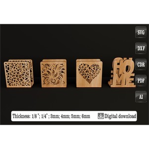 Soporte para caja de pañuelos de madera con diseño de corte láser, soporte decorativo moderno independiente para uso en mesa del hogar - Product Image 2