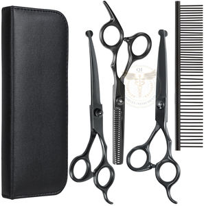 Kit Profesional de Tijeras de Peluquería Canina de Acero Inoxidable de Alta Resistencia de 2 Piezas, con Puntas Redondeadas, Cuchillas Curvas y Tijeras de Entresacar de 23 Dientes para - Product Image 5