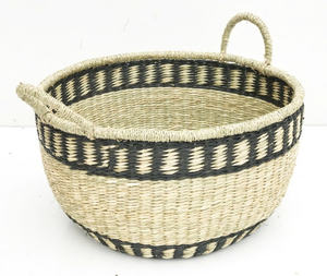 Panier en jonc de mer avec couvercle. Panier multifonction en jonc de mer fabriqué au Vietnam pour le rangement ou la décoration intérieure. - Product Image 2