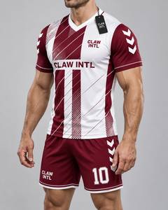 ชุดเสื้อฟุตบอลชาย CLAW INTL คอวี แขนสั้น ลายทาง ระบายอากาศได้ดี ผลิตจากโพลีเอสเตอร์ ทรงพอดีตัว - Product Image 5
