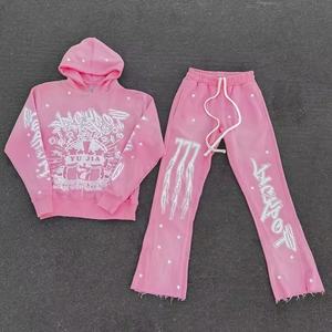 Pantalon de jogging unisexe en molleton de coton coupe ajustée, grandes tailles, avec strass, respirant, épais, pour streetwear hivernal - Product Image 4